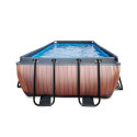 Piscine hors sol rectangulaire Wood 540x250x100cm avec pompe filtrante à sable – Exit Toys