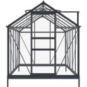 Serre de jardin en aluminium anthracite et verre trempé 4mm RINCA 5,68m² + embase - Green Protect