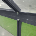 Serre de jardin en aluminium anthracite et verre trempé 4mm RINCA 5,68m² + embase - Green Protect