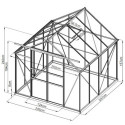 Serre de jardin en aluminium anthracite et verre trempé 4mm RINCA 6,05m² + embase - Green Protect