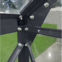 Serre de jardin en aluminium anthracite et verre trempé 4mm RINCA 6,05m² + embase - Green Protect