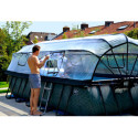 Piscine hors sol rectangulaire Stone 540x250x100cm avec pompe filtrante à sable et dôme – Exit Toys