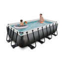 Piscine hors sol rectangulaire Black Leather 400x200x100cm avec pompe filtrante à sable – Exit Toys