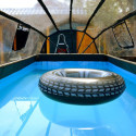 Piscine hors sol rectangulaire Black Leather 400x200x100cm avec pompe filtrante à sable et dôme – Exit Toys
