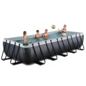 Piscine hors sol rectangulaire Black Leather 540x250x100cm avec pompe filtrante – Exit Toys