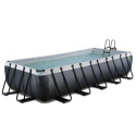 Piscine hors sol rectangulaire Black Leather 540x250x100cm avec pompe filtrante à sable – Exit Toys