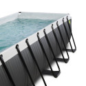 Piscine hors sol rectangulaire Black Leather 540x250x100cm avec pompe filtrante à sable – Exit Toys