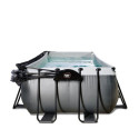 Piscine hors sol rectangulaire Black Leather 540x250x100cm avec pompe filtrante à sable et dôme – Exit Toys