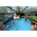 Piscine hors sol rectangulaire Wood 540x250x100cm avec pompe filtrante à sable, dôme et pompe à chaleur – Exit Toys