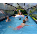 Piscine hors sol rectangulaire Black Leather 540x250x100cm avec pompe filtrante à sable, dôme et pompe à chaleur – Exit Toys