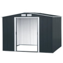Abri de jardin en métal anthracite 6,34m² - DURAMAX + kit d'ancrage
