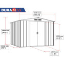 Abri de jardin en métal anthracite 6,34m² - DURAMAX + kit d'ancrage