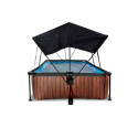Piscine hors sol rectangulaire Wood 220x150x65cm avec pompe filtrante et voile d'ombrage – Exit Toys