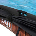 Piscine hors sol rectangulaire Wood 220x150x65cm avec pompe filtrante et voile d'ombrage – Exit Toys