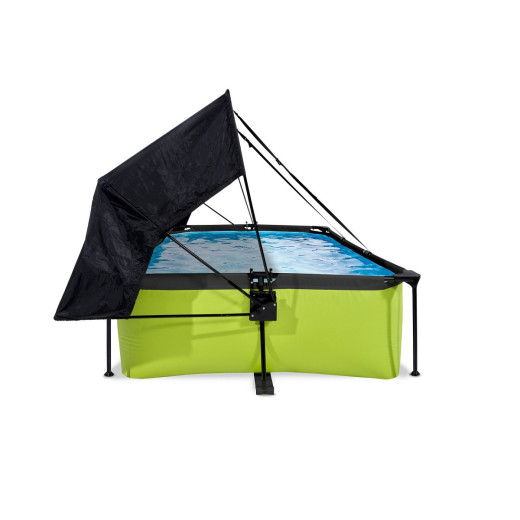 Piscine hors sol rectangulaire Lime 220x150x65cm avec pompe filtrante et voile d'ombrage – Exit Toys