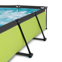 Piscine hors sol rectangulaire Lime 220x150x65cm avec pompe filtrante et voile d'ombrage – Exit Toys