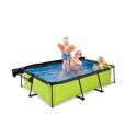 Piscine hors sol rectangulaire Lime 220x150x65cm avec pompe filtrante et voile d'ombrage – Exit Toys