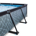 Piscine hors sol rectangulaire Stone 300x200x65cm avec pompe filtrante et voile d'ombrage – Exit Toys