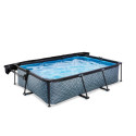 Piscine hors sol rectangulaire Stone 300x200x65cm avec pompe filtrante et voile d'ombrage – Exit Toys