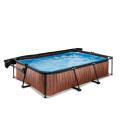 Piscine hors sol rectangulaire Wood 300x200x65cm avec pompe filtrante et voile d'ombrage – Exit Toys