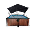 Piscine hors sol rectangulaire Wood 300x200x65cm avec pompe filtrante et voile d'ombrage – Exit Toys