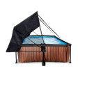 Piscine hors sol rectangulaire Wood 300x200x65cm avec pompe filtrante et voile d'ombrage – Exit Toys