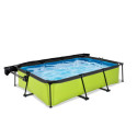 Piscine hors sol rectangulaire Lime 300x200x65cm avec pompe filtrante et voile d'ombrage – Exit Toys