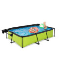 Piscine hors sol rectangulaire Lime 300x200x65cm avec pompe filtrante et voile d'ombrage – Exit Toys