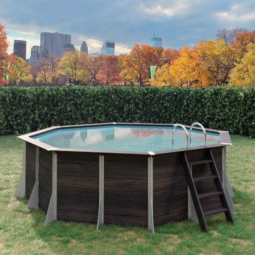 Piscine octogonale Tatihou 385cm en composite PVC/CHANVRE Justaposé