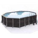 Piscine octogonale allongée Granville 545x385cm en composite PVC/CHANVRE Justaposé