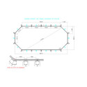 Piscine octogonale allongée Romagny 865x385cm en composite PVC/CHANVRE Justaposé