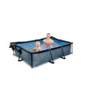 Piscine hors sol rectangulaire Stone 220x150x65cm avec pompe filtrante et dôme – Exit Toys