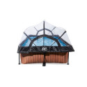 Piscine hors sol rectangulaire Wood 220x150x65cm avec pompe filtrante et dôme – Exit Toys