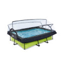Piscine hors sol rectangulaire Lime 220x150x65cm avec pompe filtrante et dôme – Exit Toys