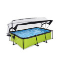 Piscine hors sol rectangulaire Lime 220x150x65cm avec pompe filtrante et dôme – Exit Toys