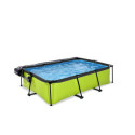 Piscine hors sol rectangulaire Lime 220x150x65cm avec pompe filtrante et dôme – Exit Toys