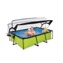 Piscine hors sol rectangulaire Lime 220x150x65cm avec pompe filtrante et dôme – Exit Toys