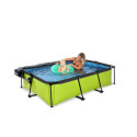 Piscine hors sol rectangulaire Lime 220x150x65cm avec pompe filtrante et dôme – Exit Toys