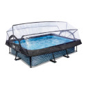 Piscine hors sol rectangulaire Stone 300x200x65cm avec pompe filtrante et dôme – Exit Toys