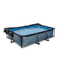 Piscine hors sol rectangulaire Stone 300x200x65cm avec pompe filtrante et dôme – Exit Toys
