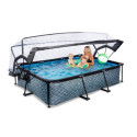 Piscine hors sol rectangulaire Stone 300x200x65cm avec pompe filtrante et dôme – Exit Toys