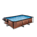 Piscine hors sol rectangulaire Wood 300x200x65cm avec pompe filtrante et dôme – Exit Toys