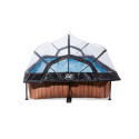 Piscine hors sol rectangulaire Wood 300x200x65cm avec pompe filtrante et dôme – Exit Toys