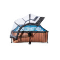 Piscine hors sol rectangulaire Wood 300x200x65cm avec pompe filtrante et dôme – Exit Toys