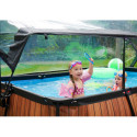 Piscine hors sol rectangulaire Wood 300x200x65cm avec pompe filtrante et dôme – Exit Toys