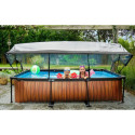 Piscine hors sol rectangulaire Wood 300x200x65cm avec pompe filtrante et dôme – Exit Toys