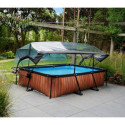 Piscine hors sol rectangulaire Wood 300x200x65cm avec pompe filtrante et dôme – Exit Toys