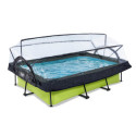 Piscine hors sol rectangulaire Lime 300x200x65cm avec pompe filtrante et dôme – Exit Toys