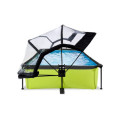 Piscine hors sol rectangulaire Lime 300x200x65cm avec pompe filtrante et dôme – Exit Toys
