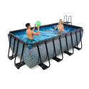 Piscine hors sol rectangulaire Stone 400x200x122cm avec pompe filtrante – Exit Toys